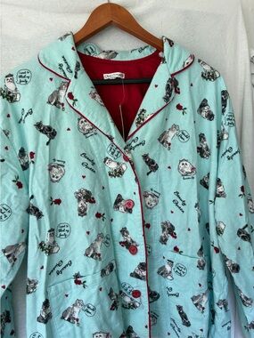 PJ Salvage NWT BEAUTY QUEEN CATS  Flannel Pajamas Large
